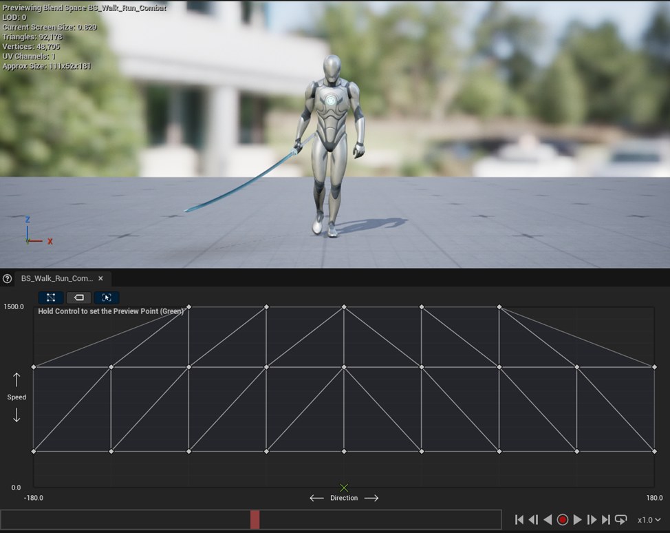 Blend space BS_Walk_Run_Combat
